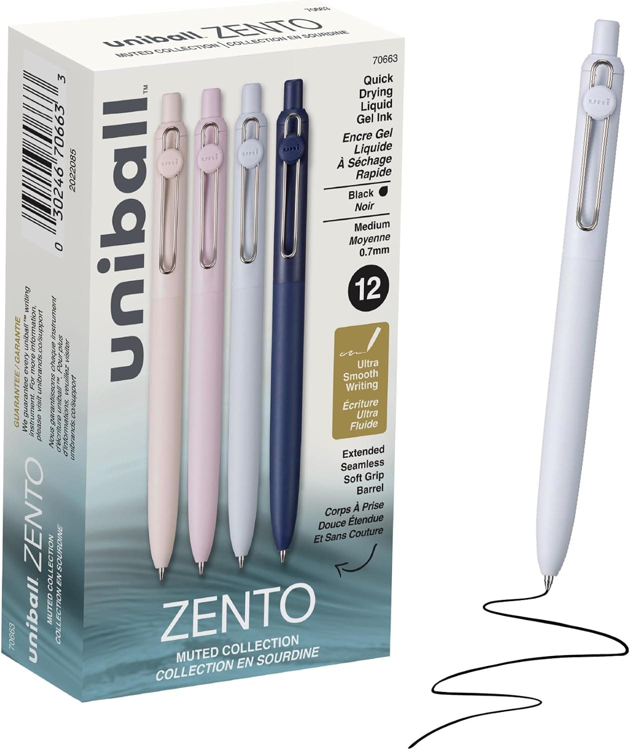 uni-ball Zento Gel Pens: $10.71 – 12-Pack Quick-Drying, No Smudge, 0.7mm Black Ink