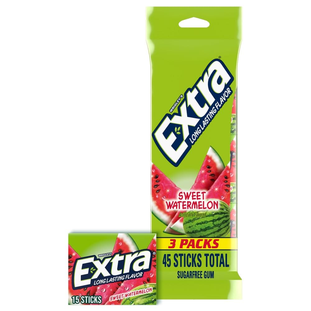 EXTRA Gum 3-Pack 23% Off – Just $3.49 ($0.08/piece) for Sugar-Free Watermelon