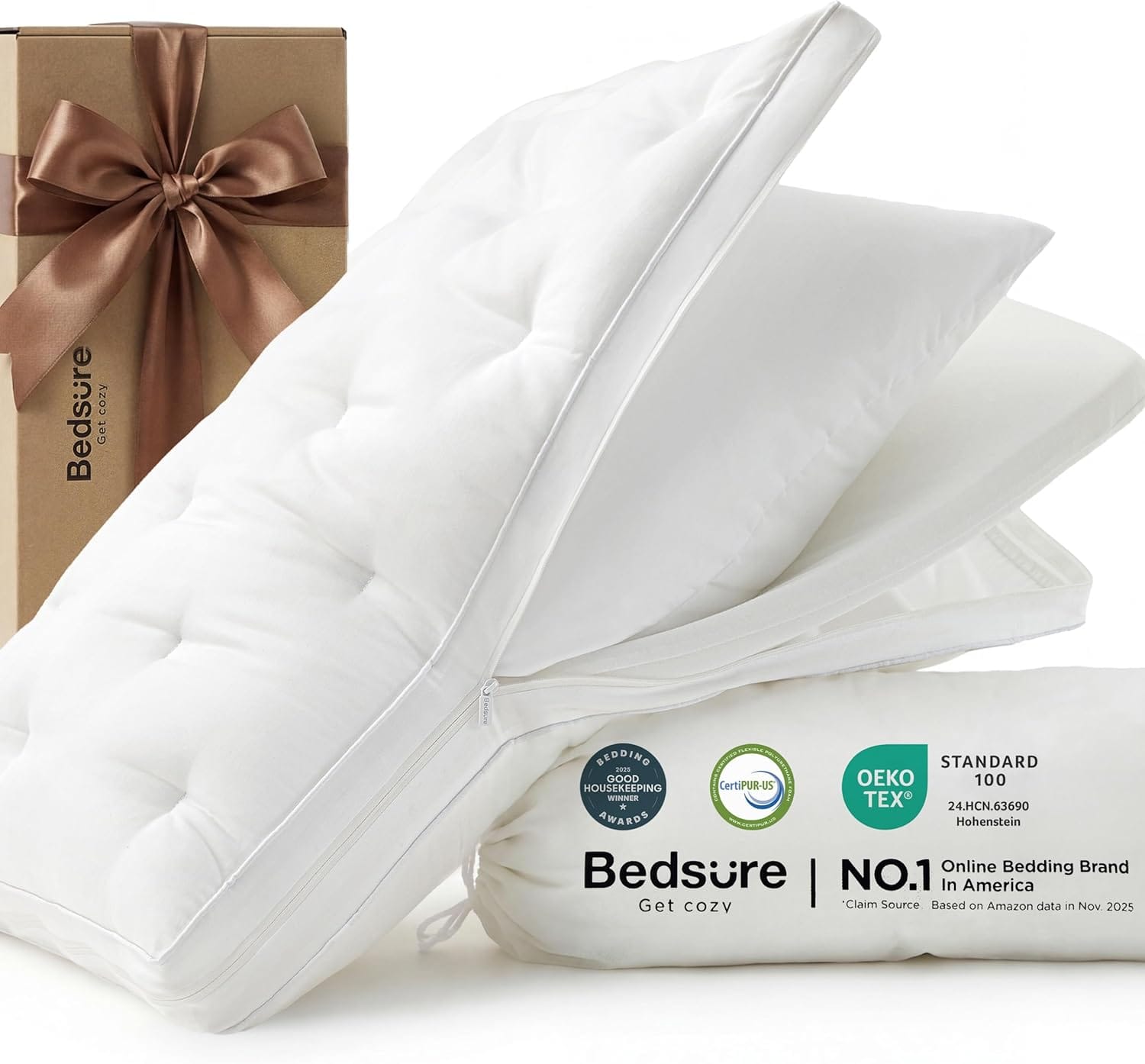 Bedsure 3-in-1 Memory Foam & Down Alternative Adjustable Pillow (Queen) 75% Off – Just $23.99 with Code (Reg. $95.98)