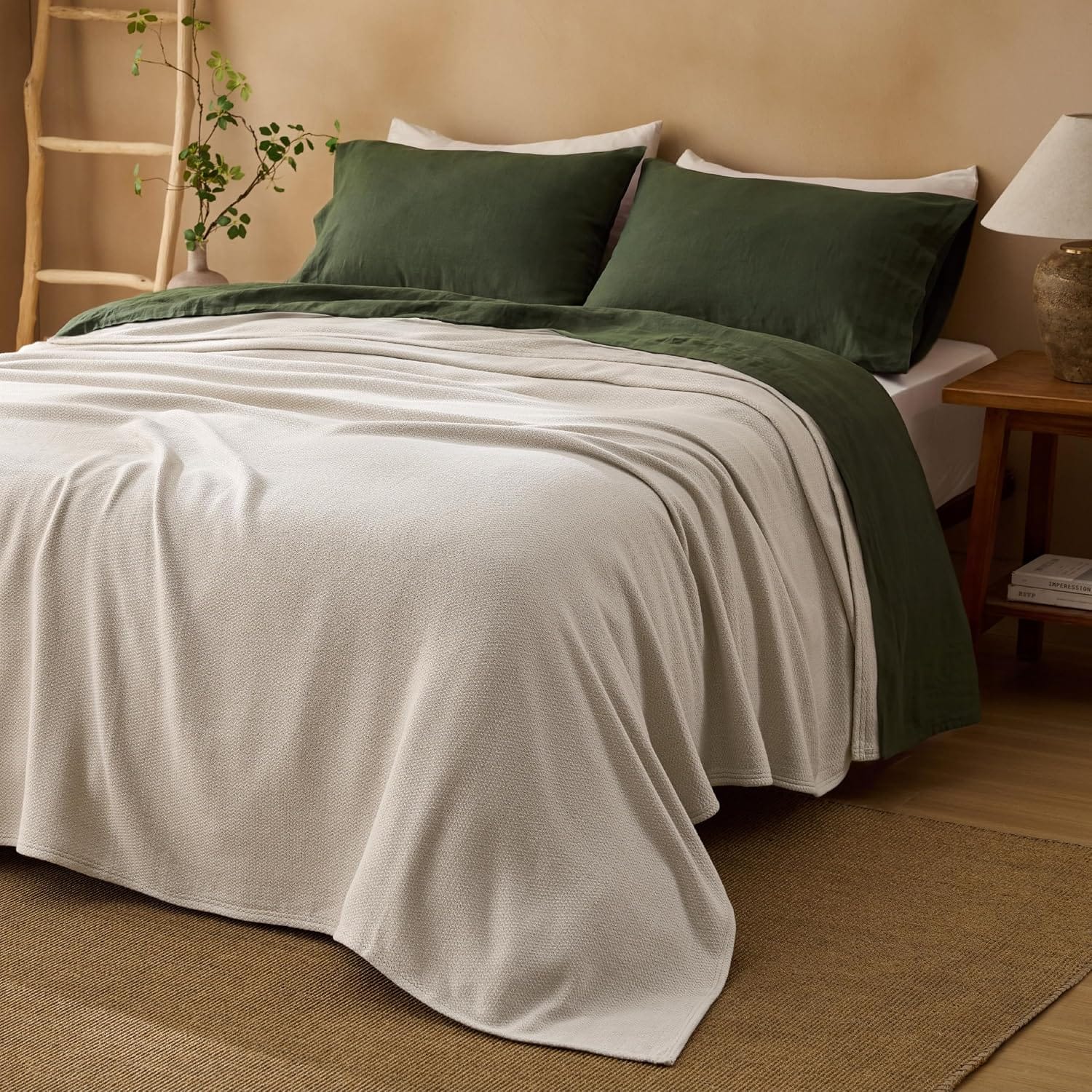 Save on Bedding: Bedsure Queen Size Cotton Herringbone Throw Blanket for Only $16.49