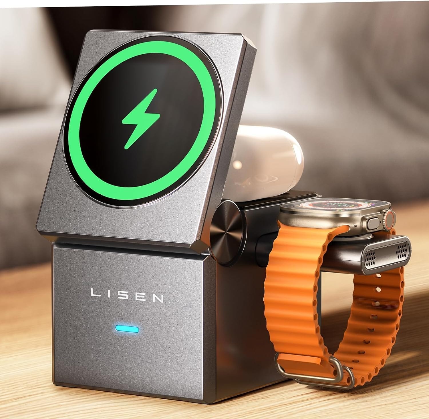 LISEN Qi2 15W 3-in-1 Foldable Magnetic Wireless Charging Station 40% Off – Just $23.99 with Code (Reg. $39.99)