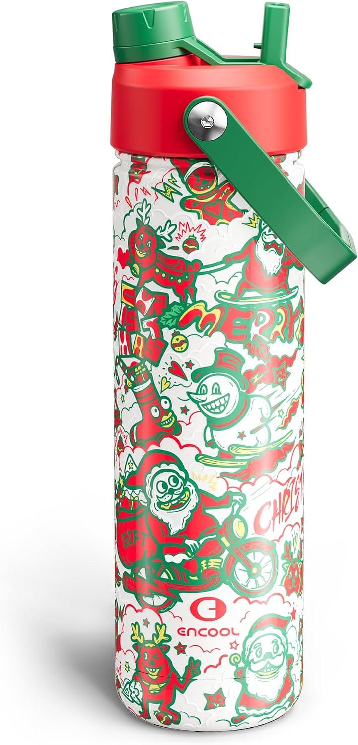 26-Oz Encool Stainless Steel Water Bottle with Straw & Chug Lid (Holiday Colors) 50% Off – Just $4.99 with Code (Reg. $9.99)