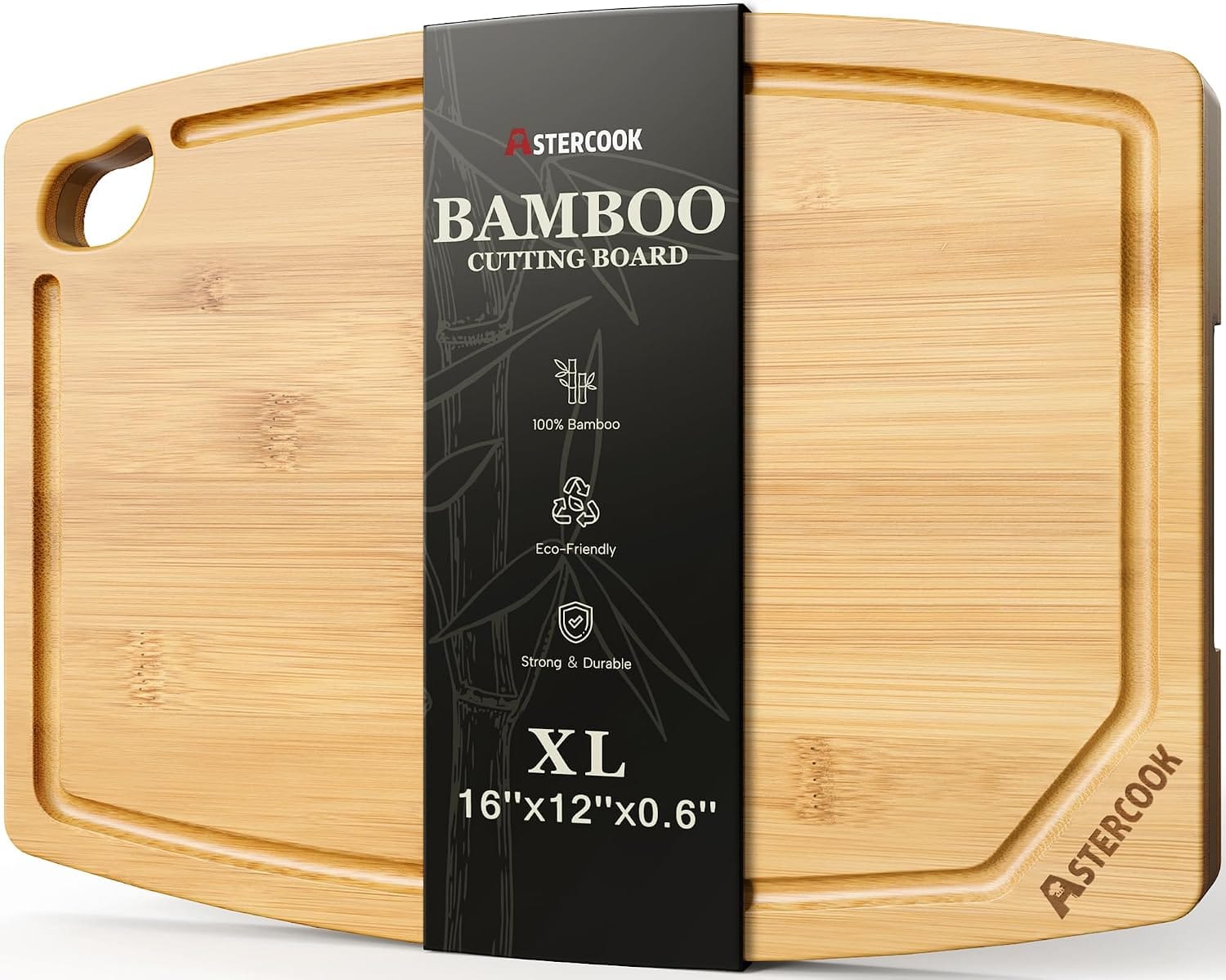 16"x12" Astercook Large Bamboo Cutting Board with Juice Groove & Handle 70% Off – Just $7.49 with Code (Reg. $24.99)