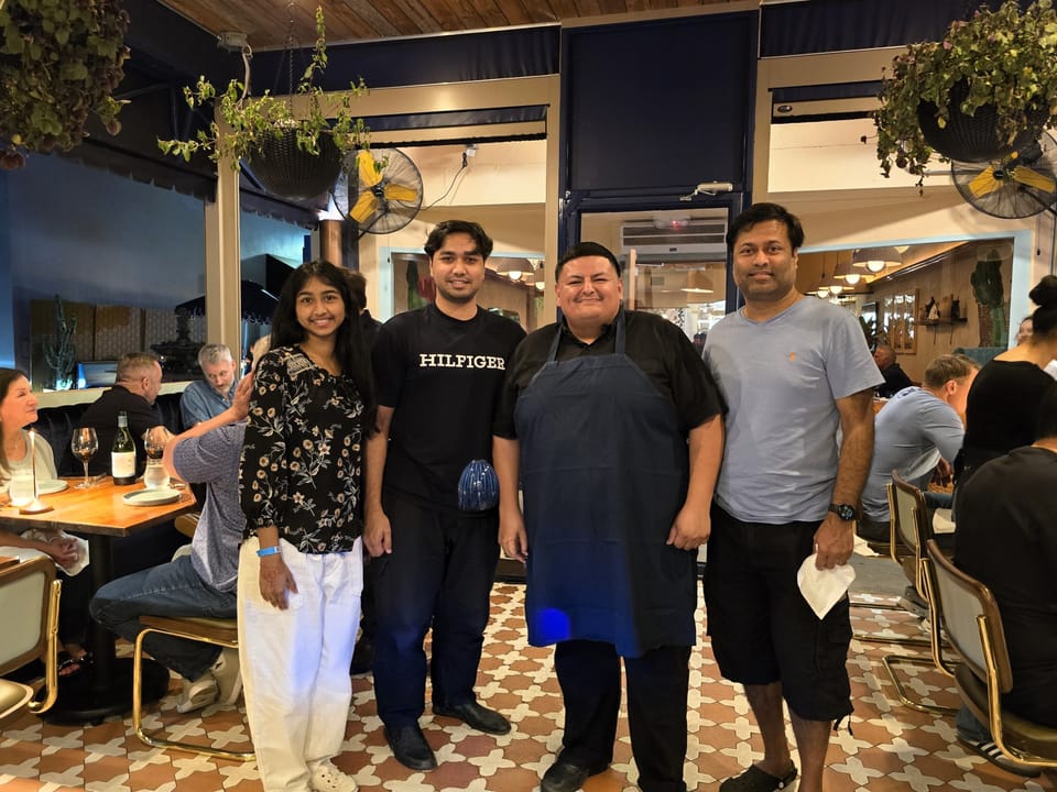 Chef Adrian Torres at his Michelin restaurant in Houston during a food review.