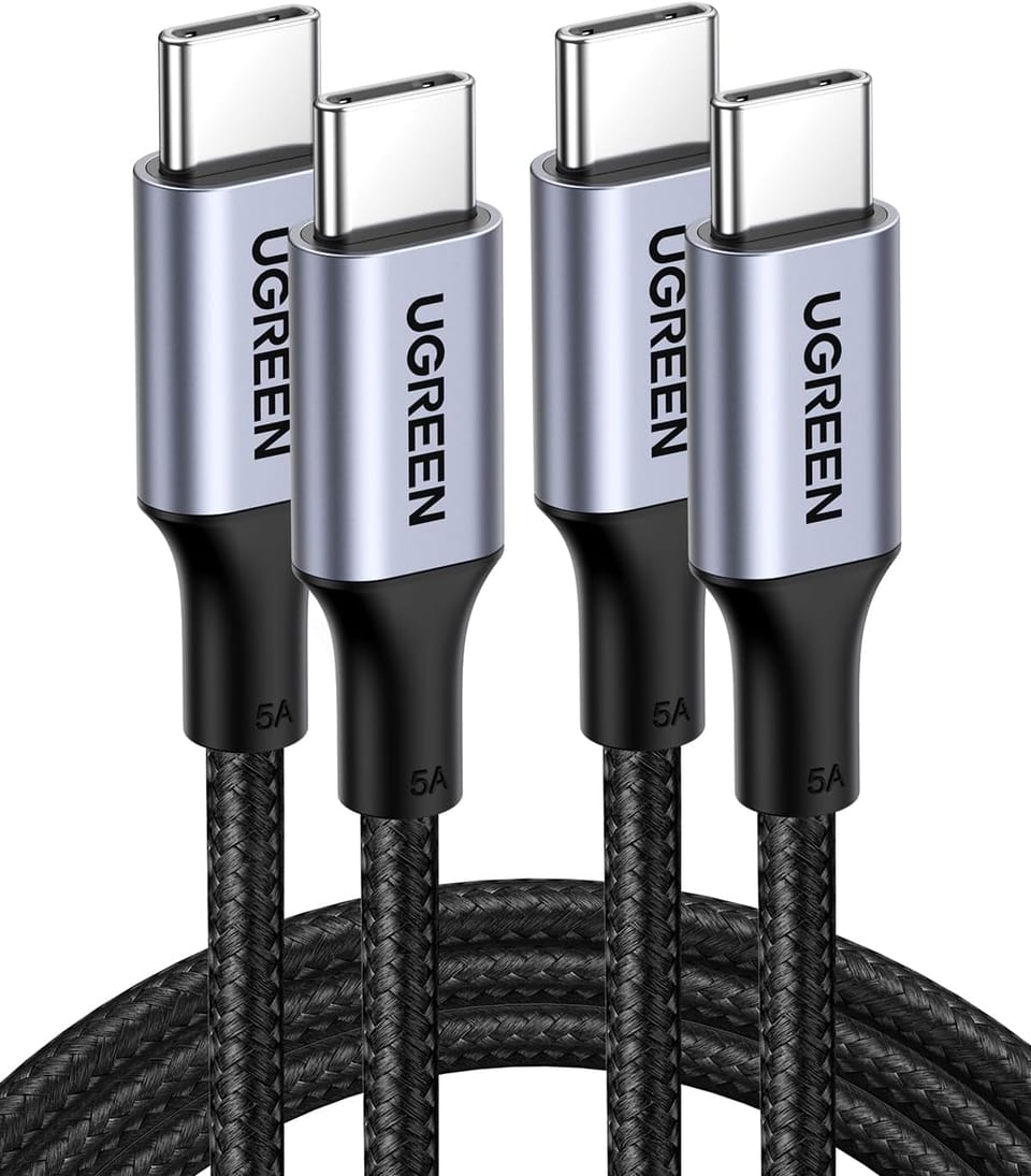 UGREEN 100W USB-C to USB-C Fast Charging Cable 2-Pack 31% Off – Just $8.99 (Reg. $12.99)