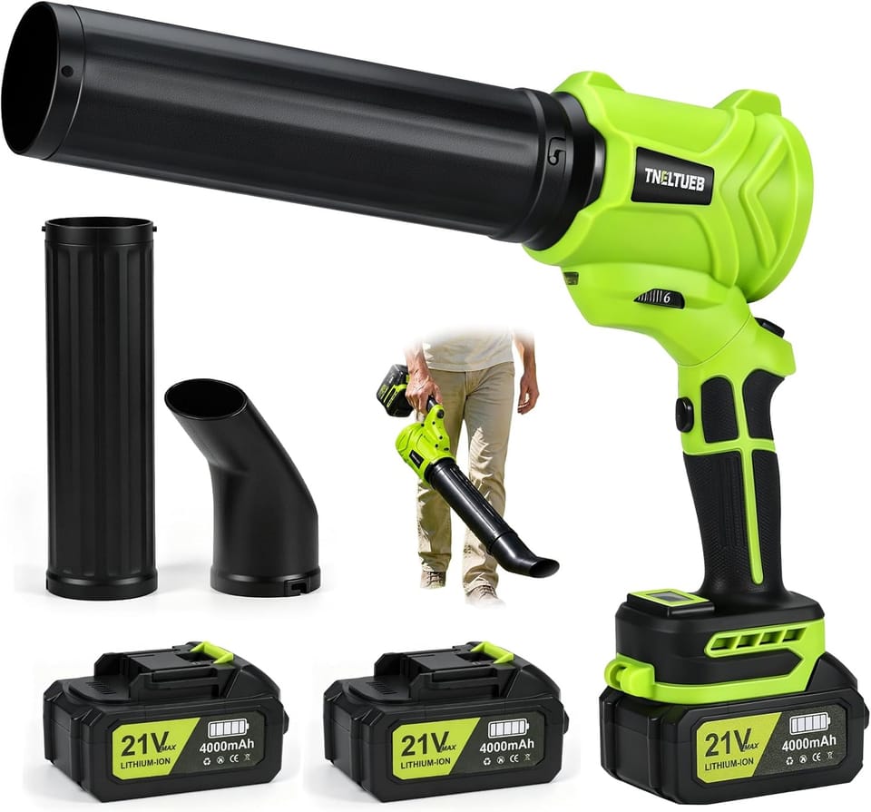 TNELTUEB 6-Speed 21V Cordless Leaf Blower with 2x 4Ah Batteries & Charger – Just $35.99 with Code (Reg. $99.99)