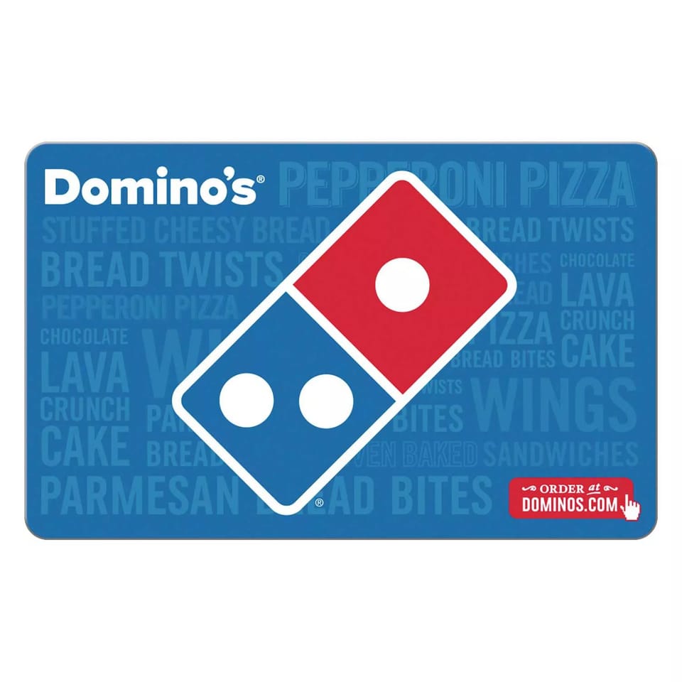 Domino's $100 Gift Card Multi-Pack (4 x $25) – Just $79.98 at Sam's Club (20% Off)
