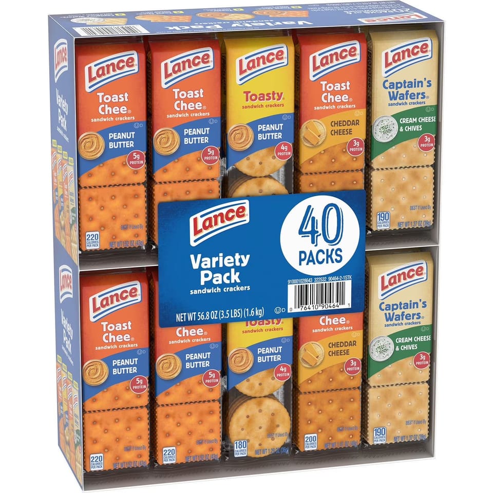 Lance Variety Pack Sandwich Crackers (40 Count) – Now $10.98 at Sam's Club (Reg. $11.98)