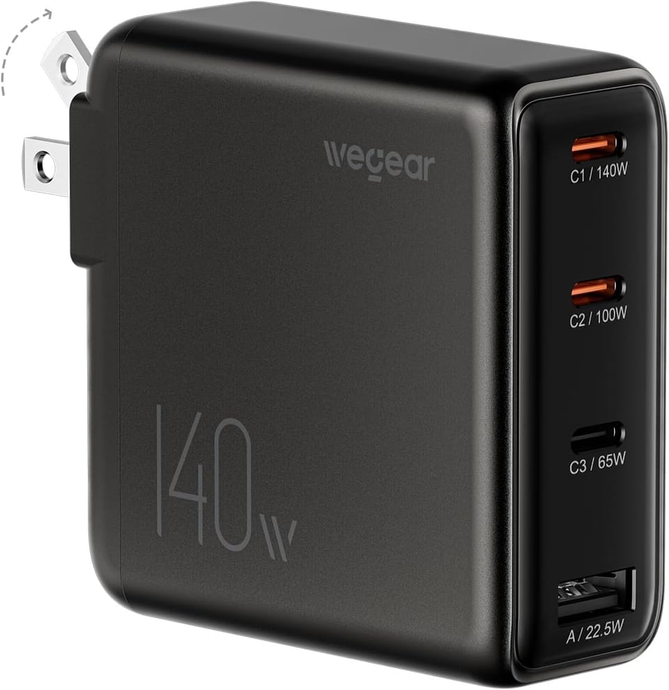 wegear 140W 4-Port GaN USB-C Charger 63% Off – Just $23.99 (Reg. $64.99)
