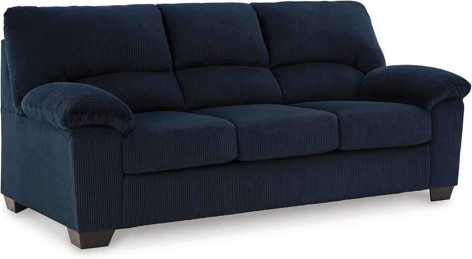 Signature Design by Ashley Navy Corduroy Sofa 36% Off – Just $419.98 (Reg. $658.99)