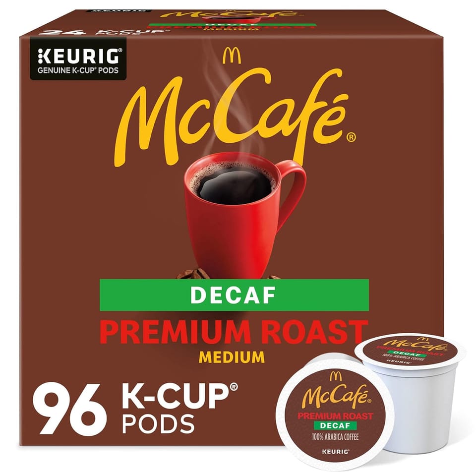 McCafe Premium Roast Decaf K-Cup Coffee Pods 96-Count 27% Off – Just $33.68