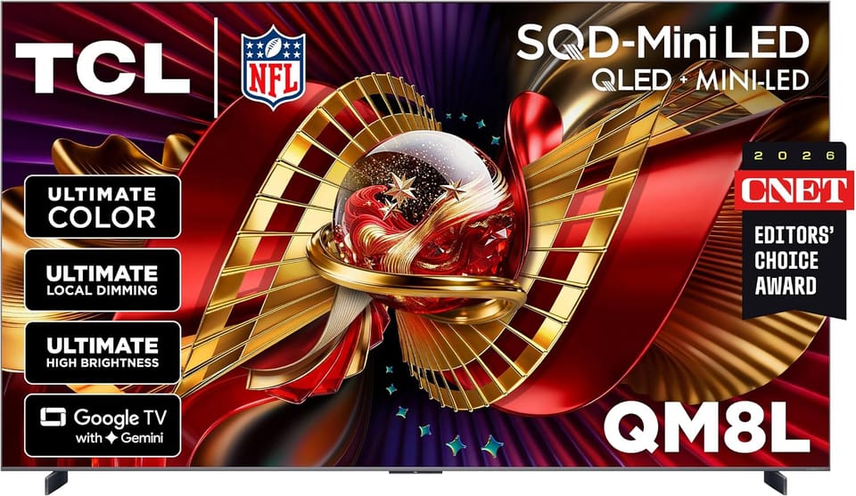 TCL 98-Inch Class QM8L Series 4K SQD-Mini-LED QLED Smart TV (2026 Model) 50% Off – Just $2,997.99 (Reg. $5,999.99) (