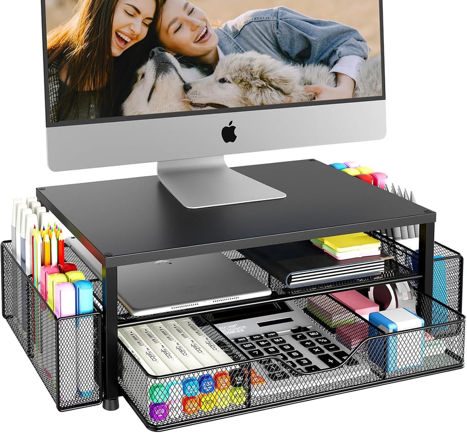 OPNICE 2-Tier Computer Monitor Stand Riser 40% Off – Just $17.99 (Reg. $29.99)